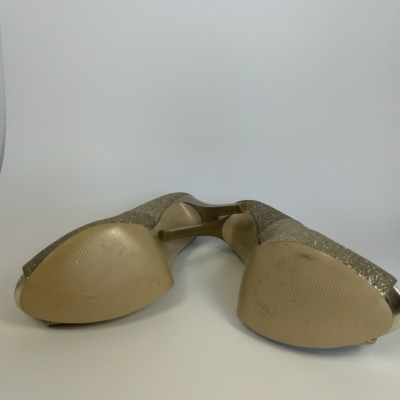 Guess gold glittery platform heels shoes 7 1/2 M - Picture 4 of 6
